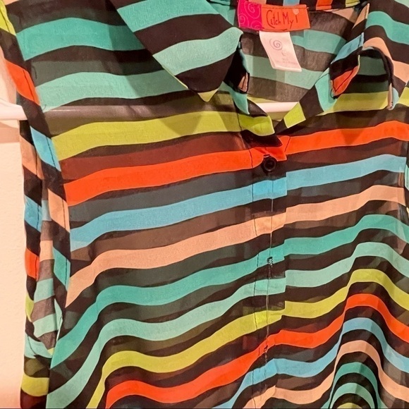 STRIPED multi colored collared shirt - Picture 3 of 4